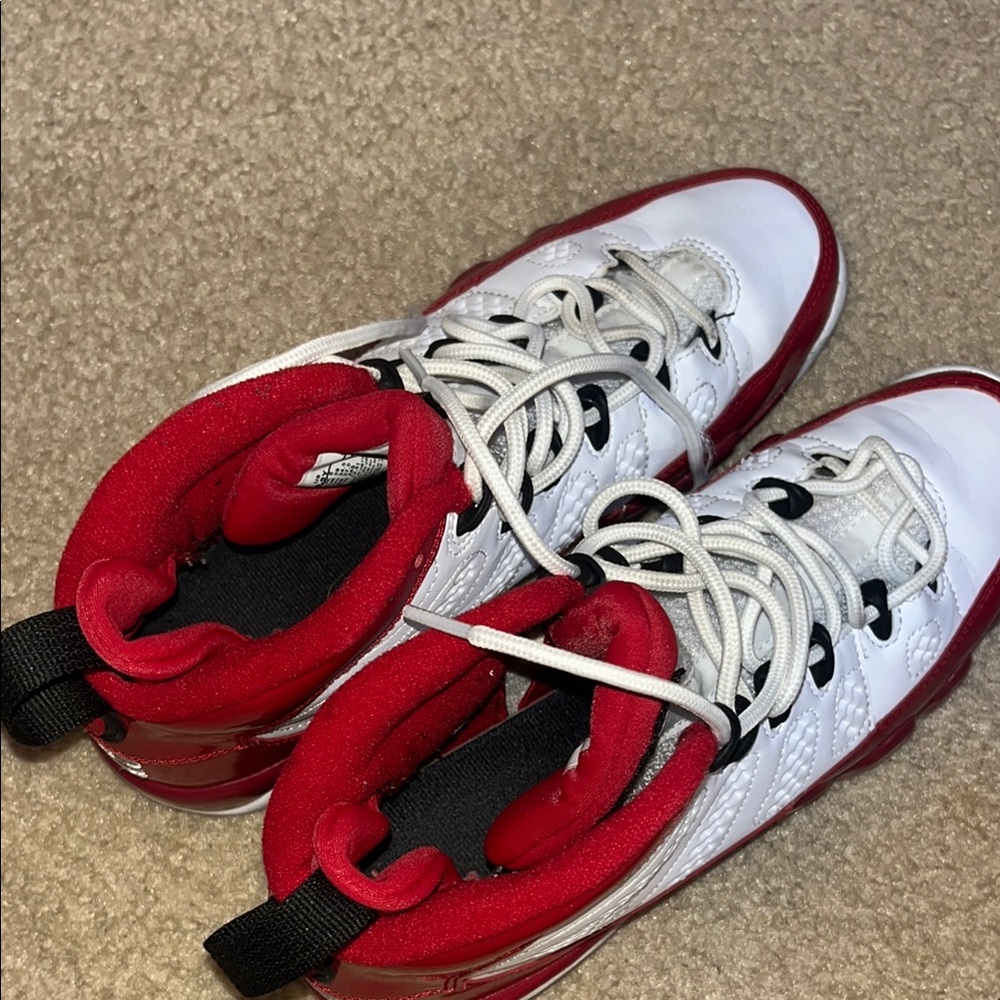 Jordan Red and White High-Top Sneakers - Picture 5 of 6